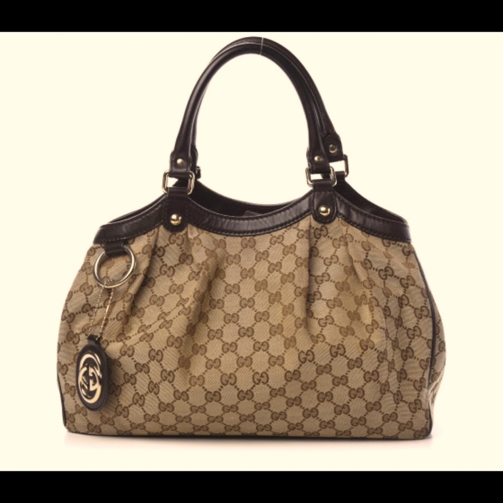 πGucci Sukey Monogram Leather Dark Brown Tote - Picture 14 of 15